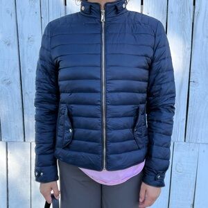 Zara Dark Blue Puffer Jacket